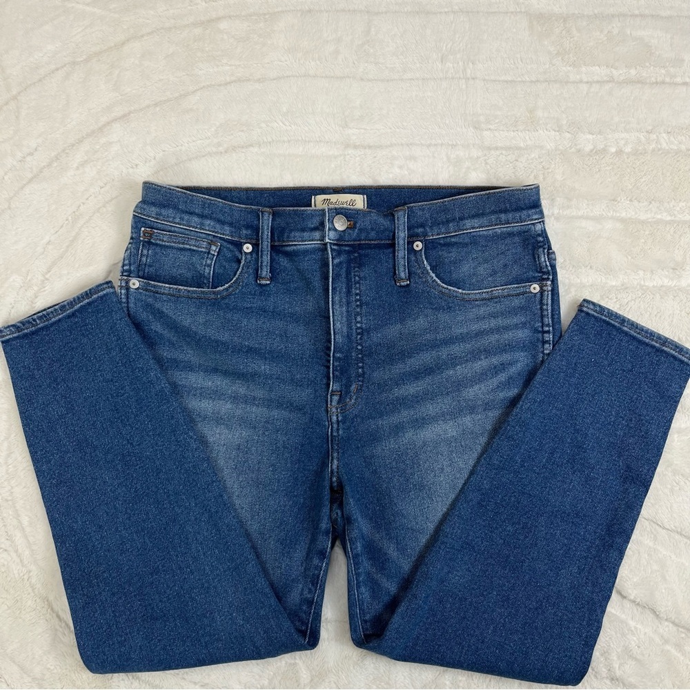 Like New Madewell 10" High Rise Skinny Crop Jeans 32P Med Wash Ankle